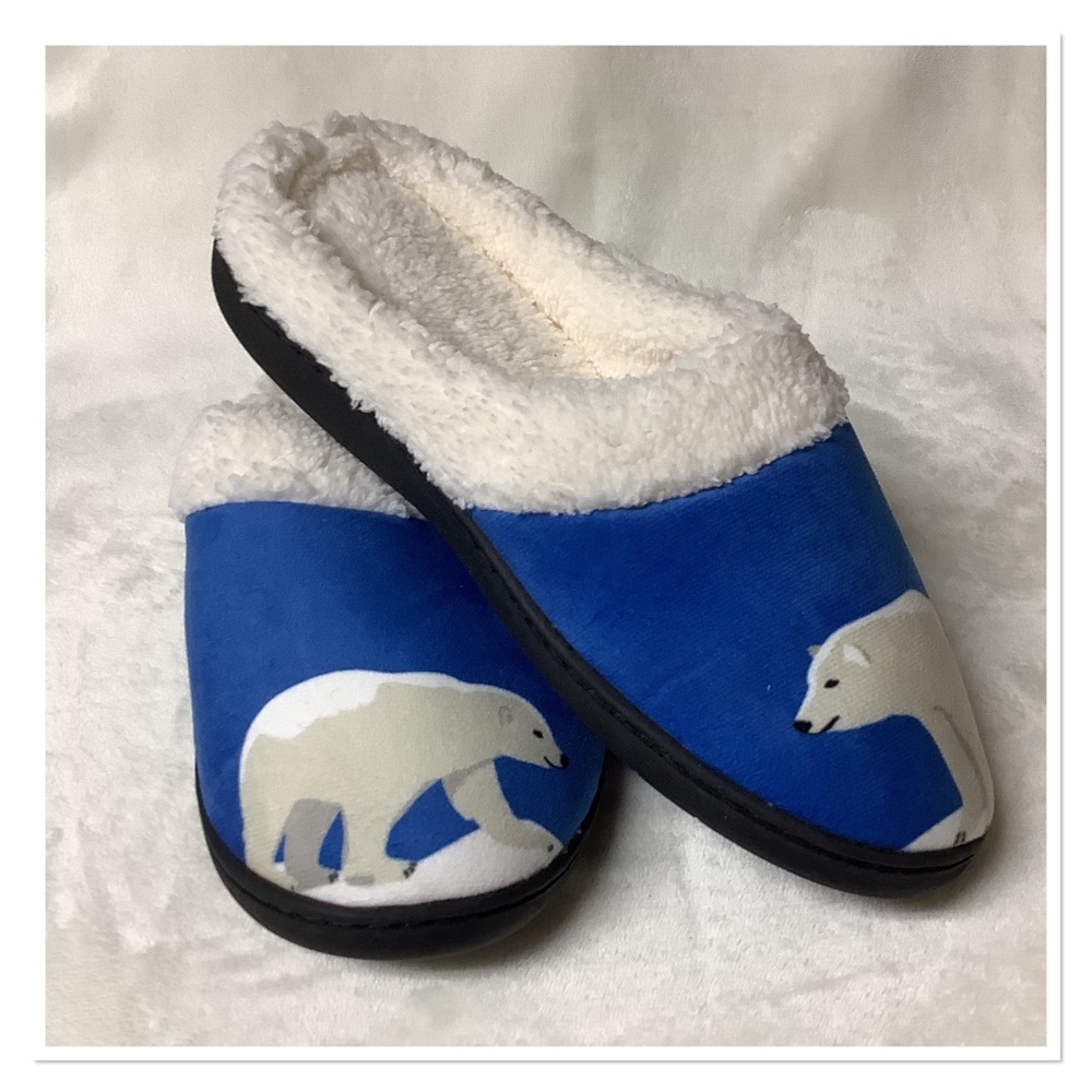 Blue Polar Bear Slippers